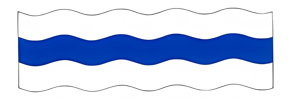Burelas ondadas em Azul e Prata